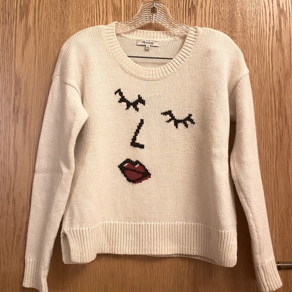 Madewell Ivory Cashmere sweater oversized size XS fits M